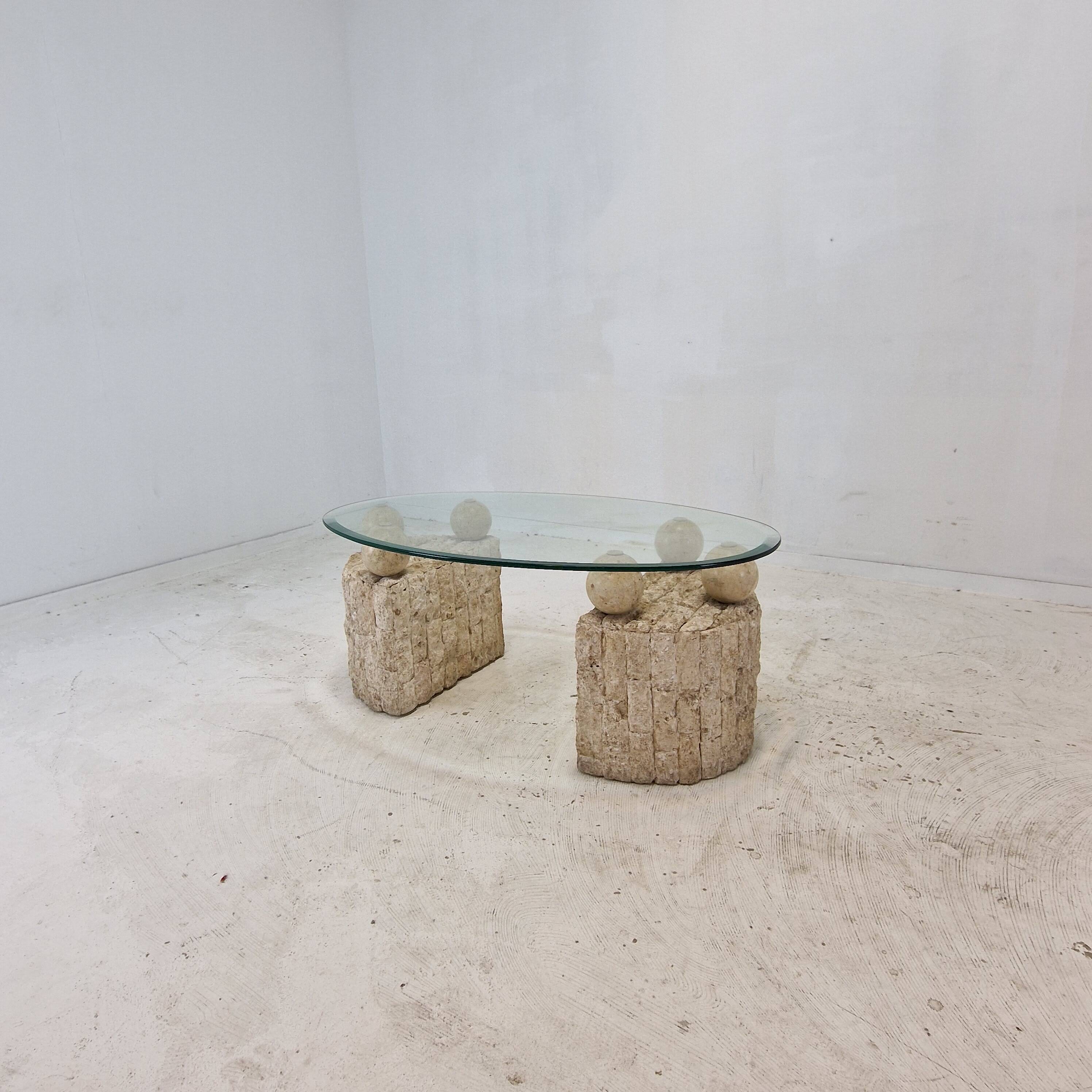 Magnussen Ponte Mactan Stone Coffee or Fossil Stone Table, 1980s