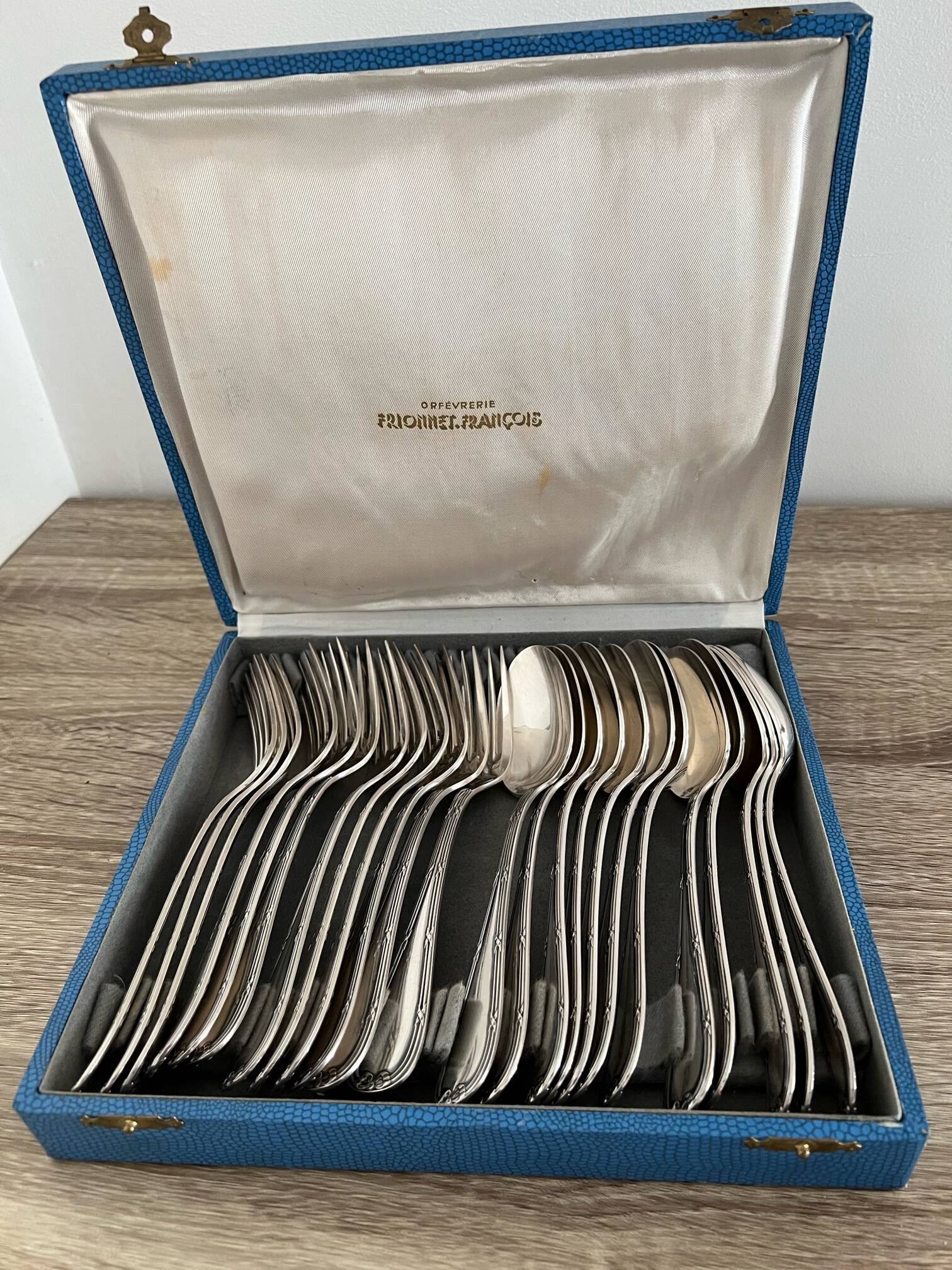 Ménagère à Poisson 26 Pièces - Métal Argenté, Poinçons 15MAG, Style Vintage