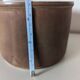 brown stoneware water butter dish