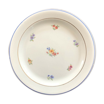11 assiettes plates Gien motif fleuri