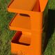 Vintage bedside cabinet storage flair prisunic orange
