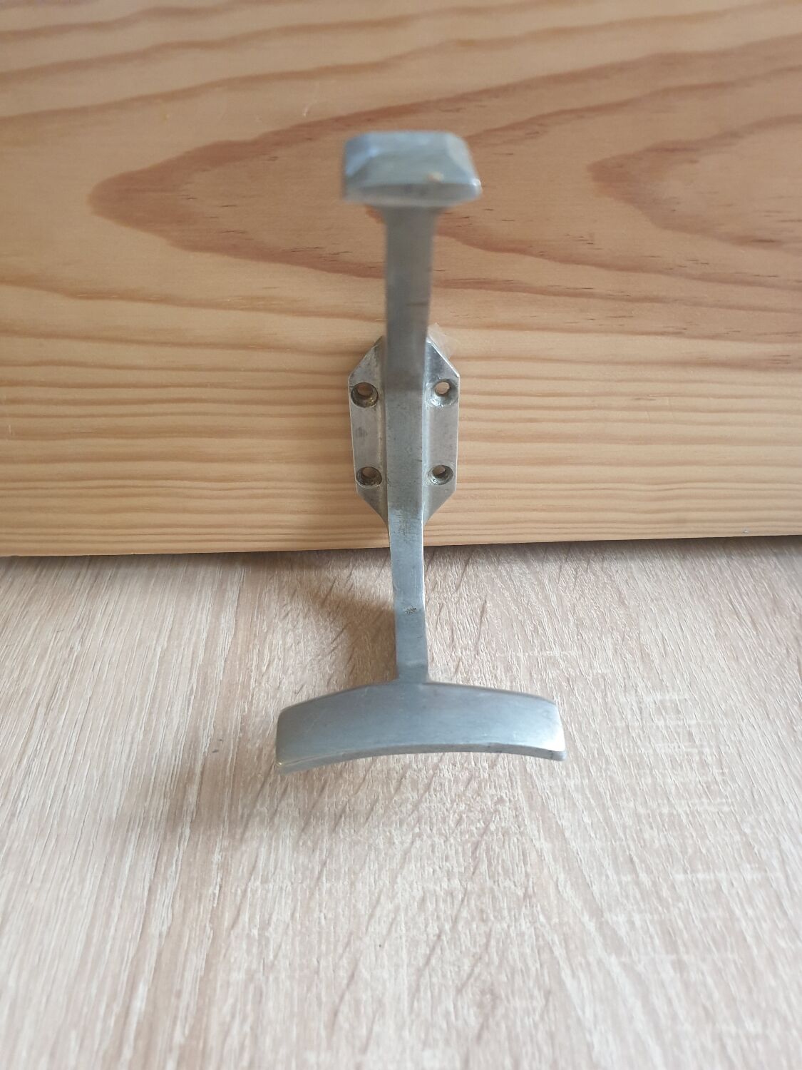 Vintage brushed aluminum hook