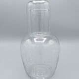 Night carafe engraved 'Good night' and its glass