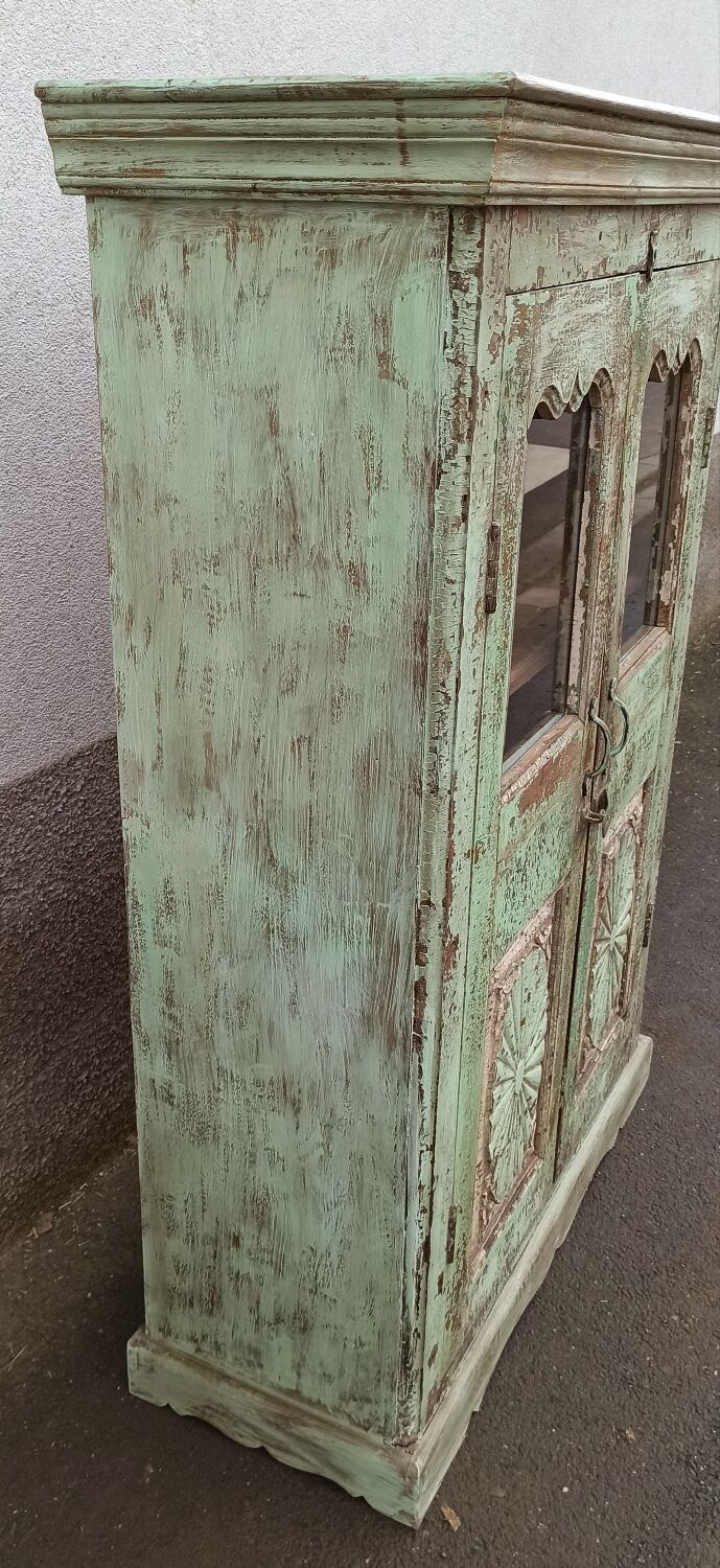 Green patinated glass cabinet