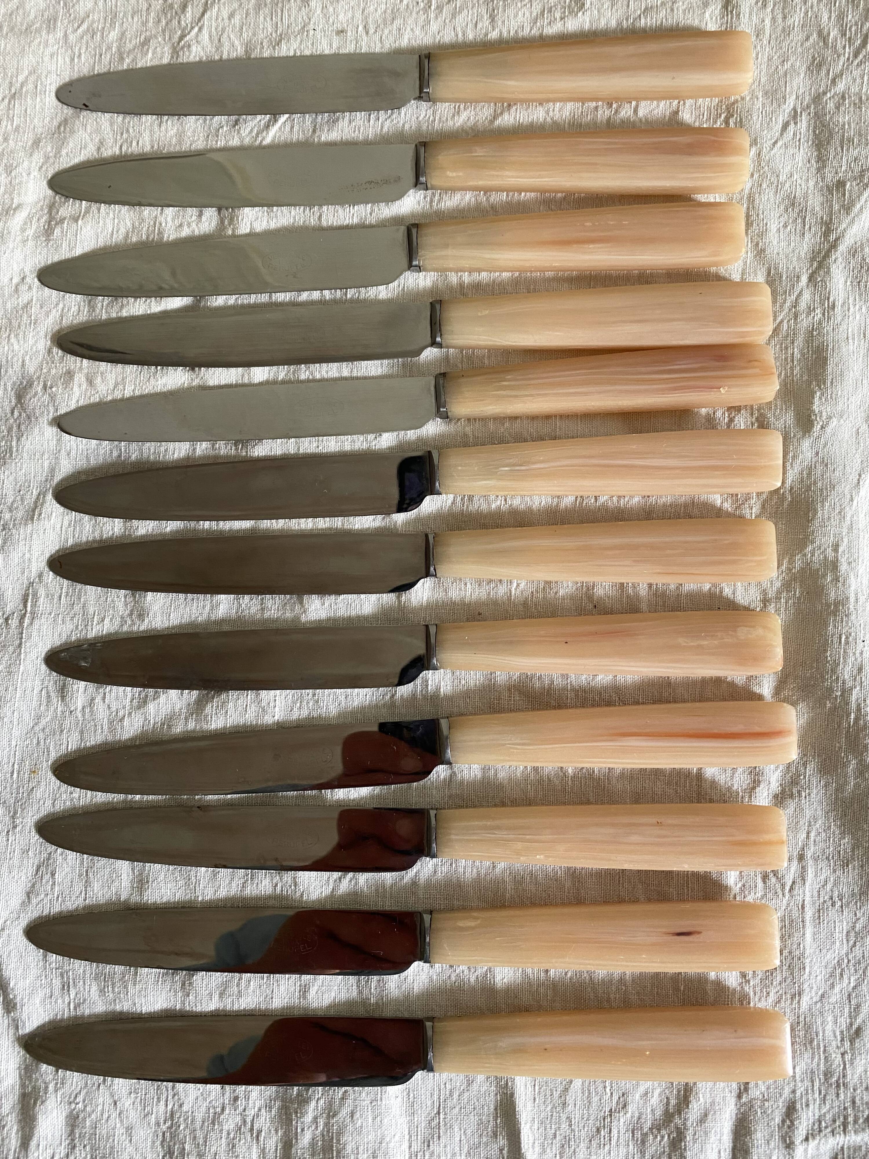 Vintage resin and stainless steel knives
