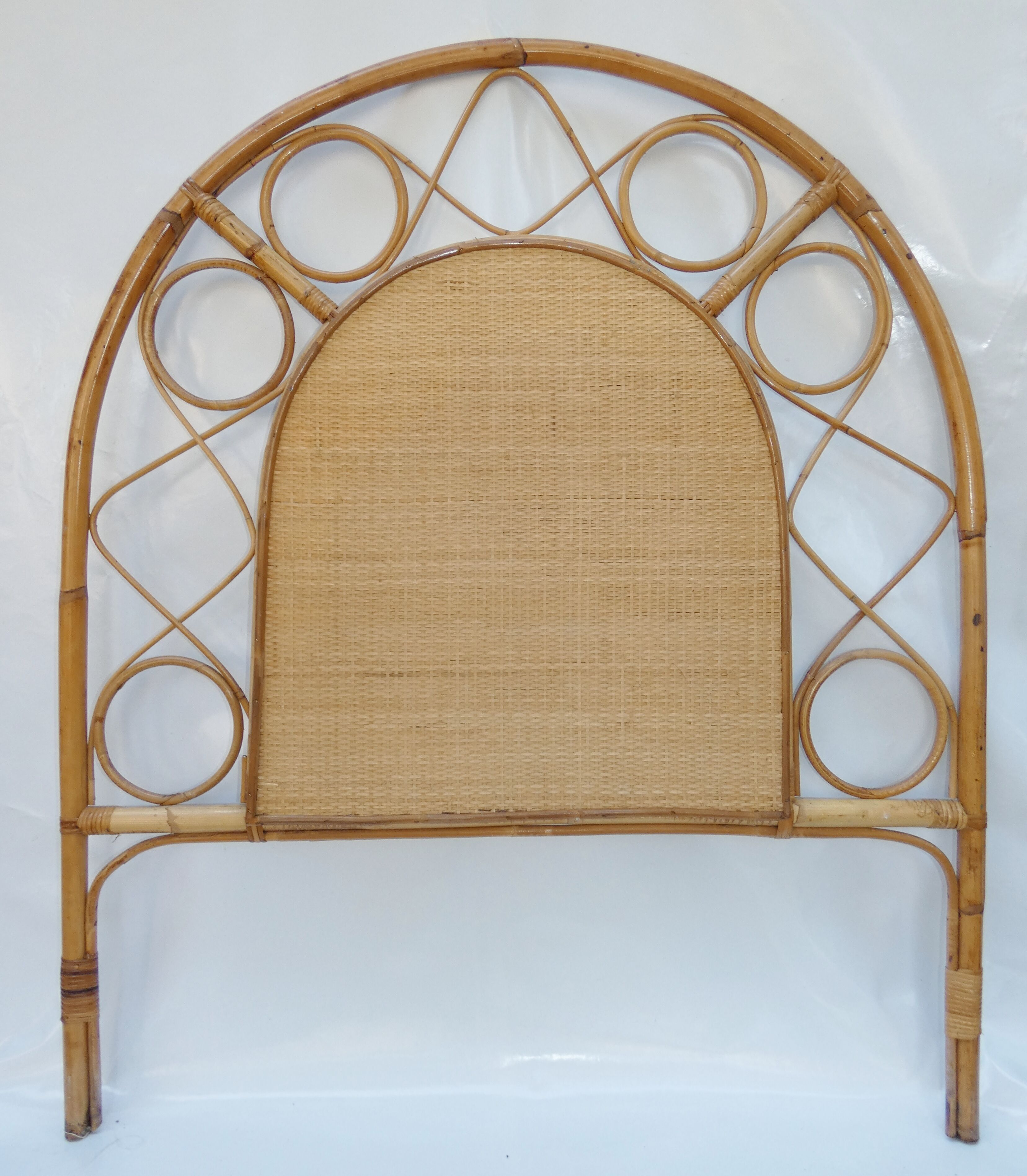 Headboard in rattan circa 1960 1970