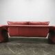 Italian Red Leather Sofa by Divanotti, Postmodern, 1990s
