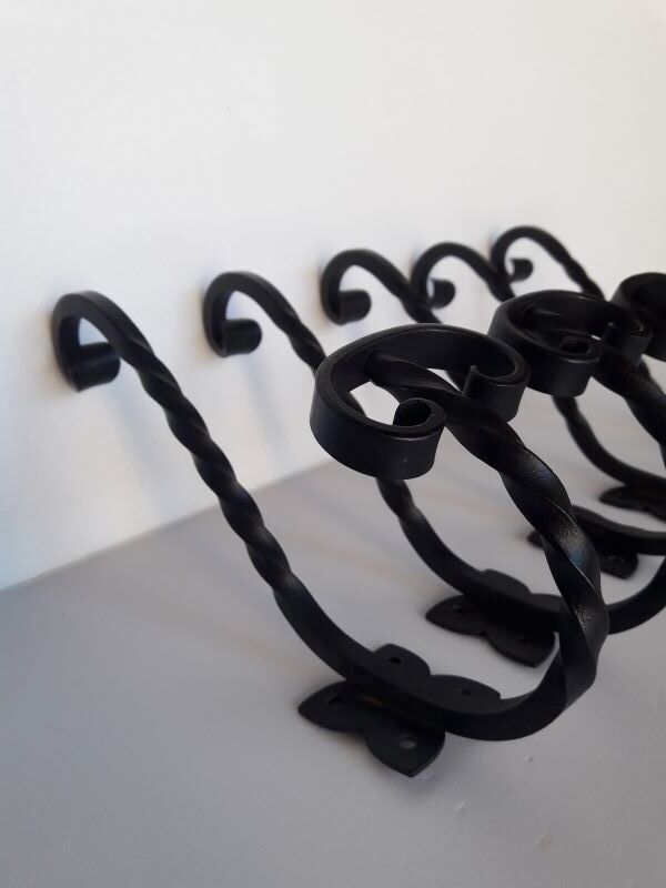 lot 5 patères porte manteau fer torsadé