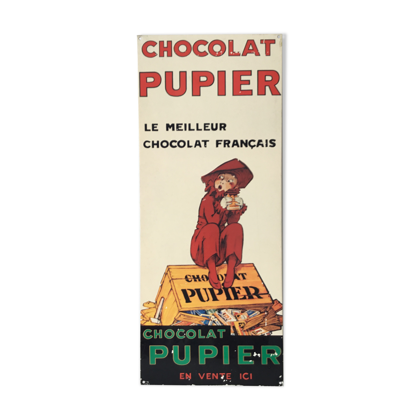 Enamelled advertising plate