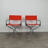 Paire fauteuils "metteur en scène" Lafuma chrome, pliants