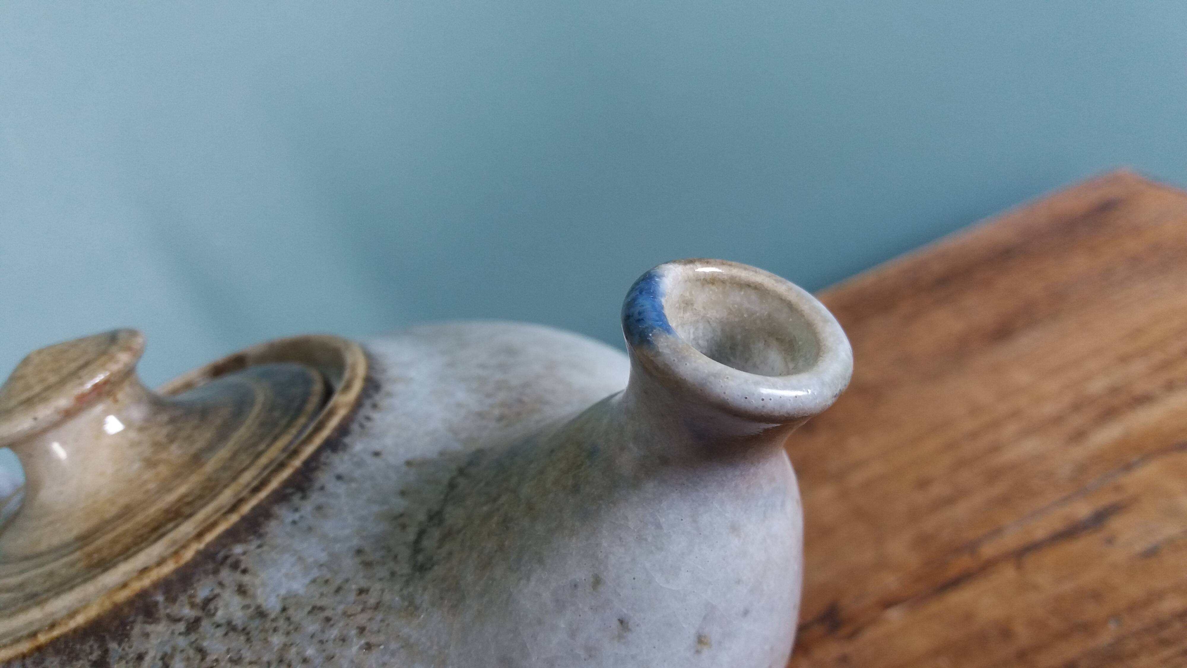 Teapot by Raymond Guibert, Lamoura, Jura, in Puisaye stoneware.