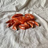 Vintage Red Ceramic Crab Wall Decor