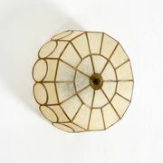Beautiful round Mid-Century Modern ceiling or wall lamp made of Capiz