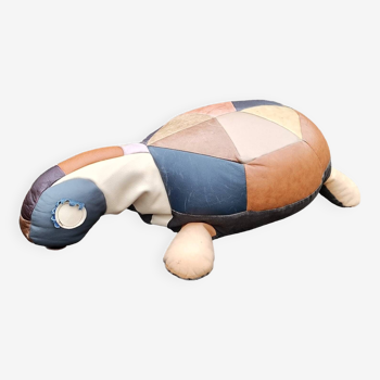 Swiss Leather Patchwork Turtle, 1970s