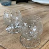 2 Baccarat “Fontenay” crystal liqueur glasses