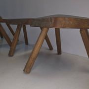 Set of 4 solid wood shepherd's stools