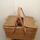 Picnic basket year 1960 vintage wicker