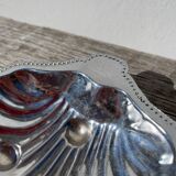 Silver metal shell butter dish