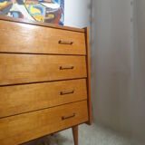 60s light wood chest of drawers