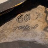 Yellow and black ceramic ashtray