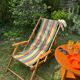 Vintage wooden deckchair/chilienne with footrest — 1960s