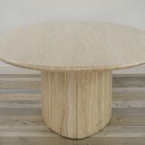 Oval coffee table in Italian design travertine from the 70s