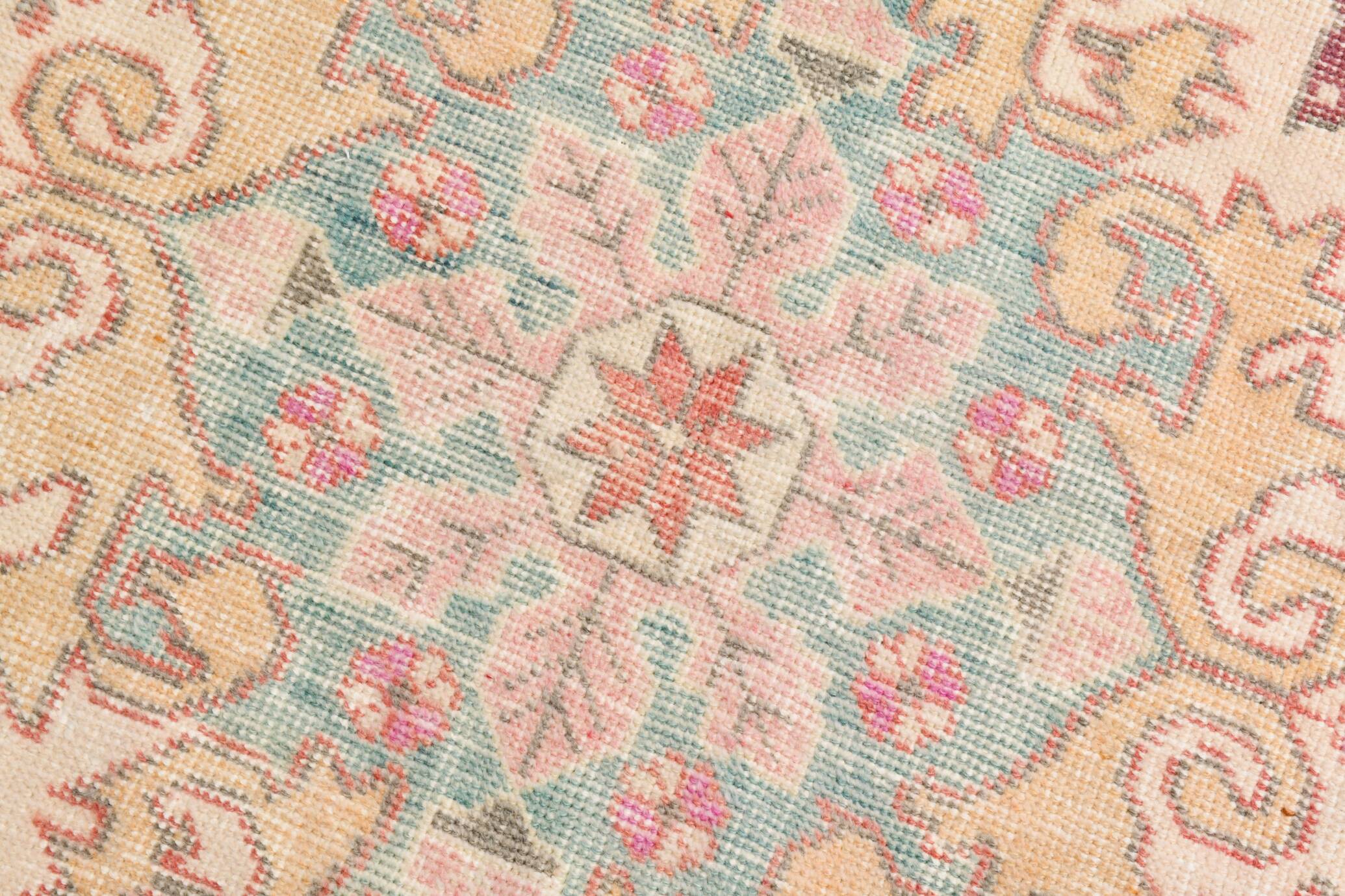 4x7 Red Madallion Turkish Rug 117x225Cm SK 22422