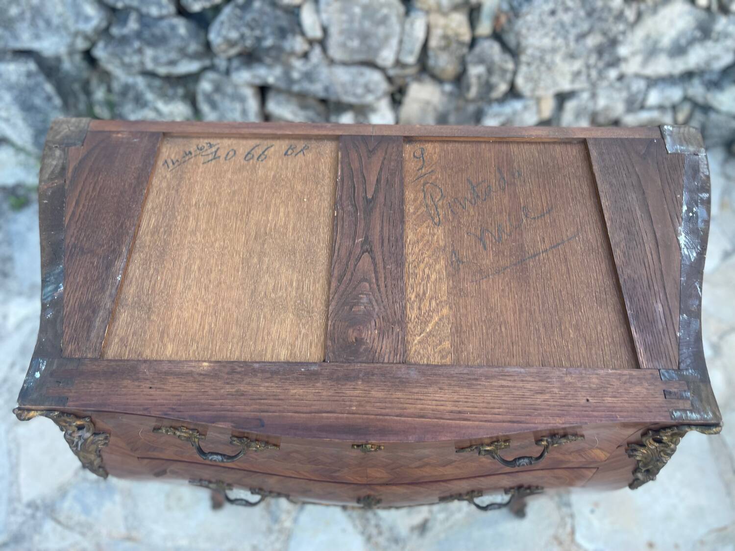 Small Louis XV style desk chest of drawers, 19th century period