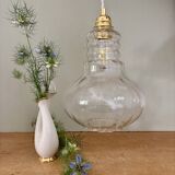 Vintage clear glass globe pendant light