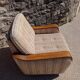 Paire de fauteuils vintage en bois et tissu