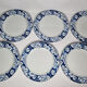 Set of six plates "Cacharel" porcelain with floral decoration, 27 cm