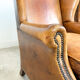 Set of two sheep leather wingback armchairs Delft
