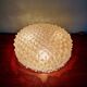 Large brass and frosted glass ceiling light, Hillebrand Lighting, 1970.