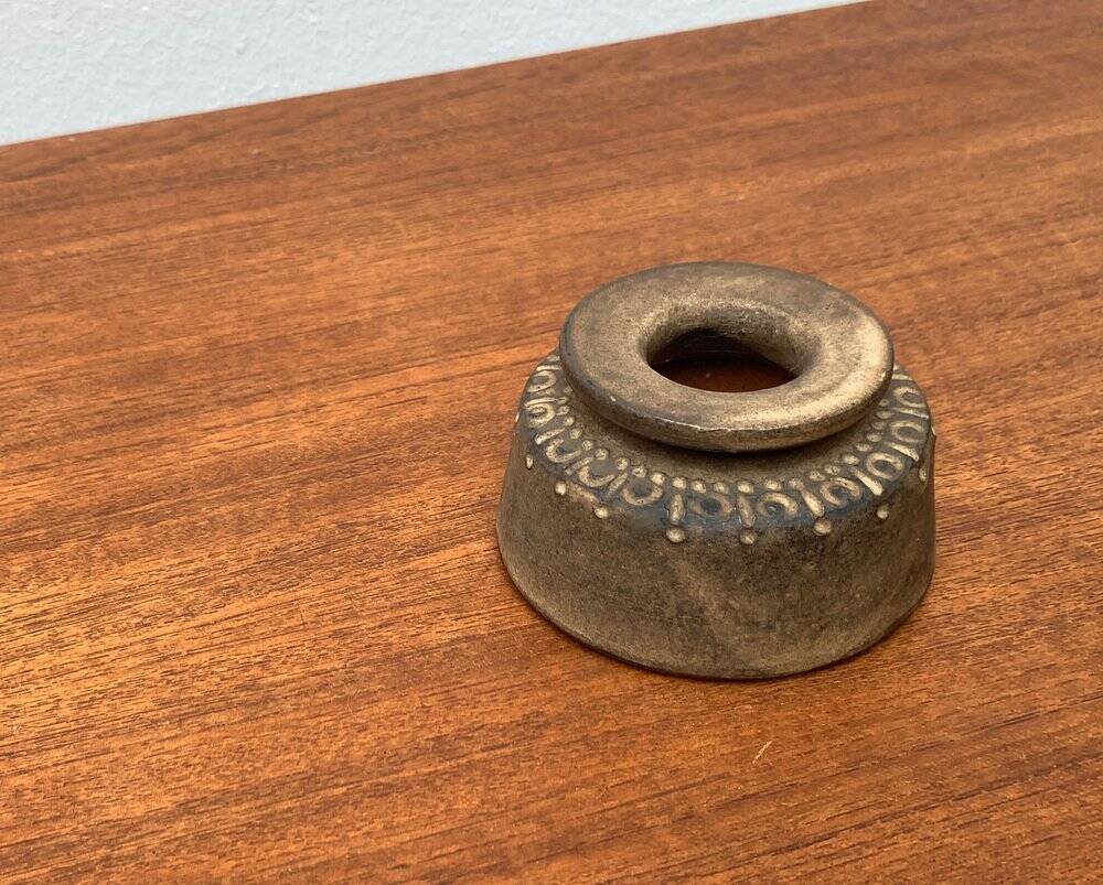 Brutalist mid-century studio pottery vase by Johannes Lessmann for Keramische Werkstatt Margaretenhöhe, Essen.