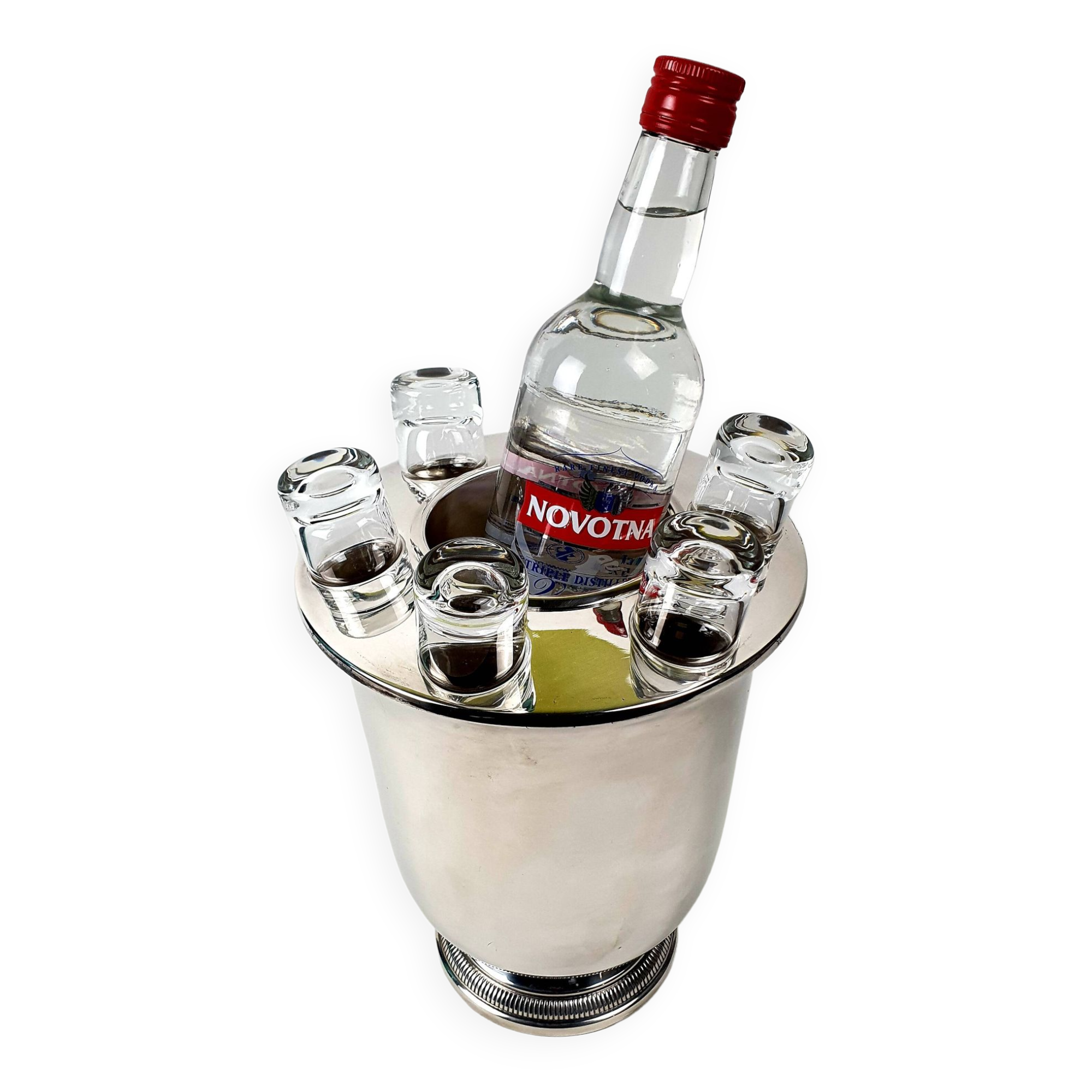 Vodka freshener with 6 glasses in Portieux crystal