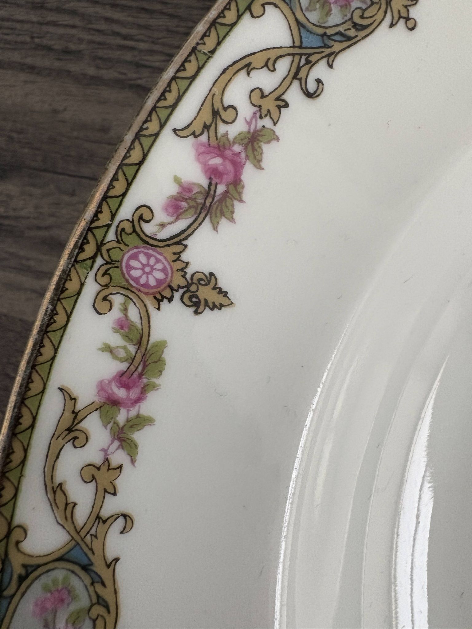 Set of three deep plates Limoges L.S. Floral Belle Époque decoration