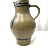 Pitcher in blue-decorated stoneware 34cm