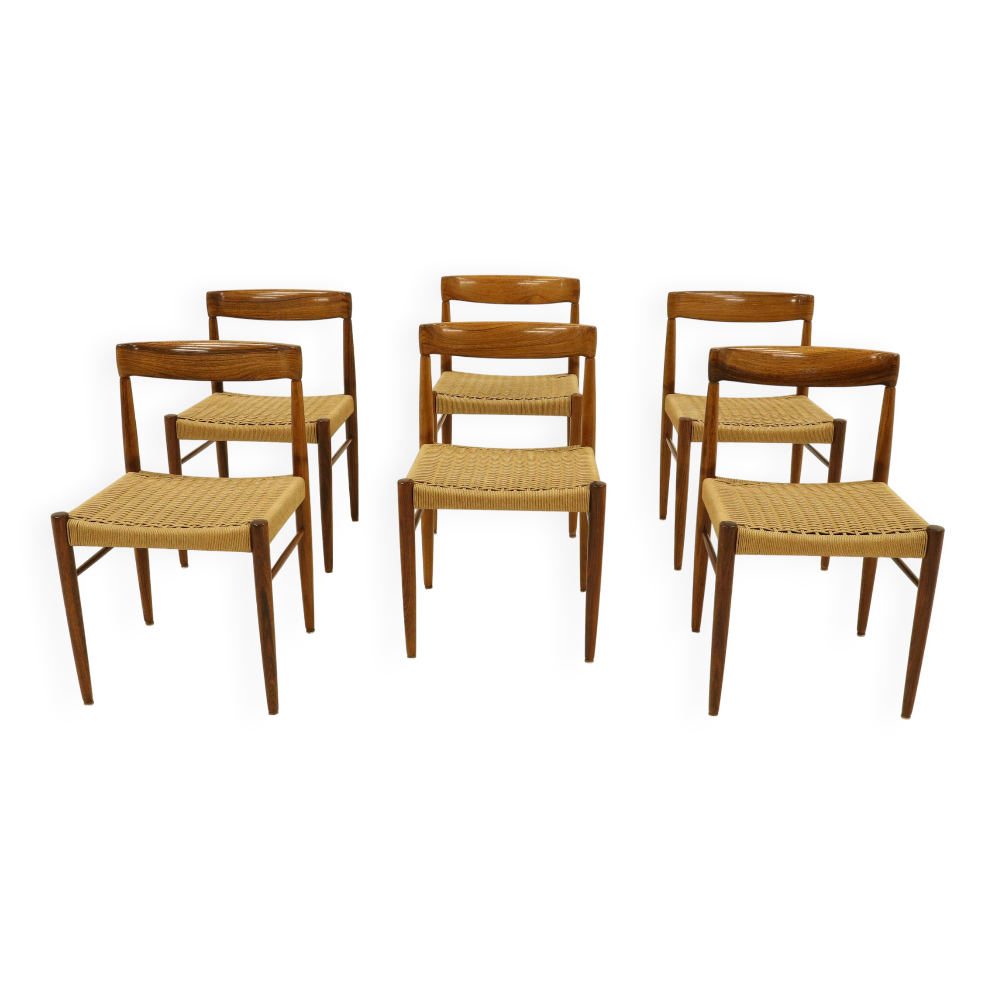 Set of 6 Rosewood Dining Chairs by H.W.Klein for Bramin, Denmark, 1960s