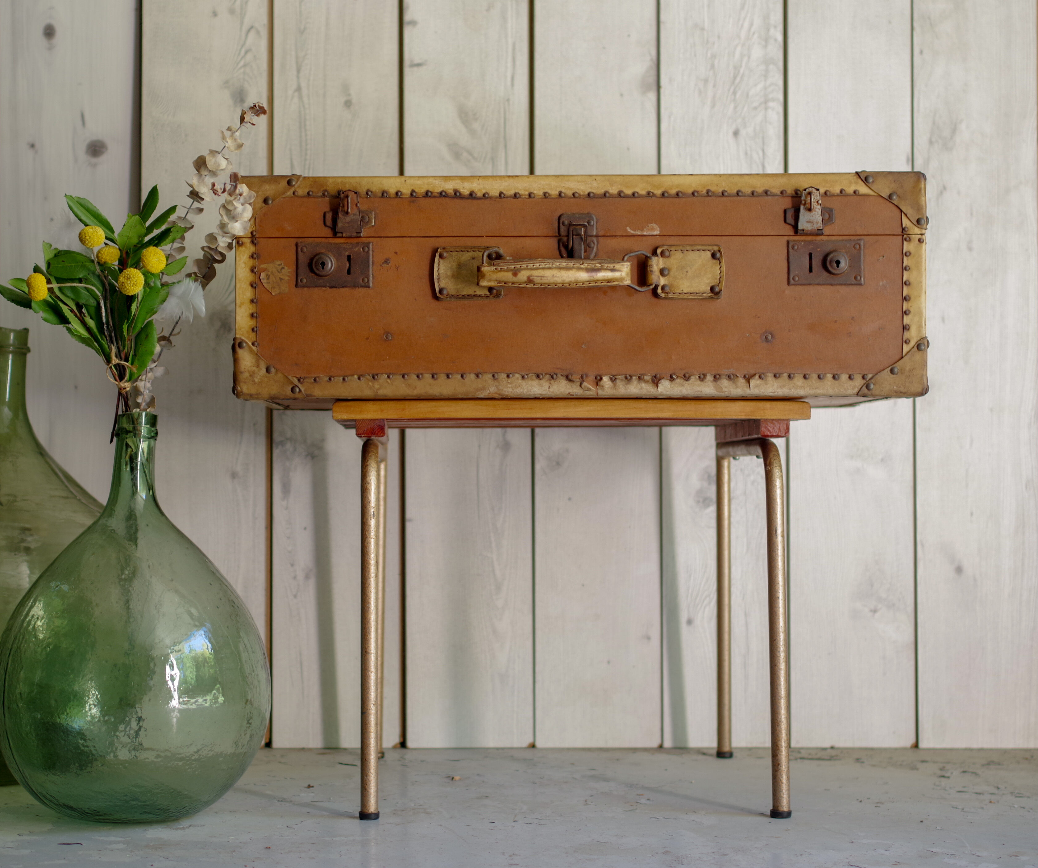 Large trunk or suitcase retro vintage years 50