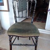 Napoleon III chair in blackened painted wood