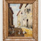 Oil on double-sided panel with geese, signed Robert, dated 1930.