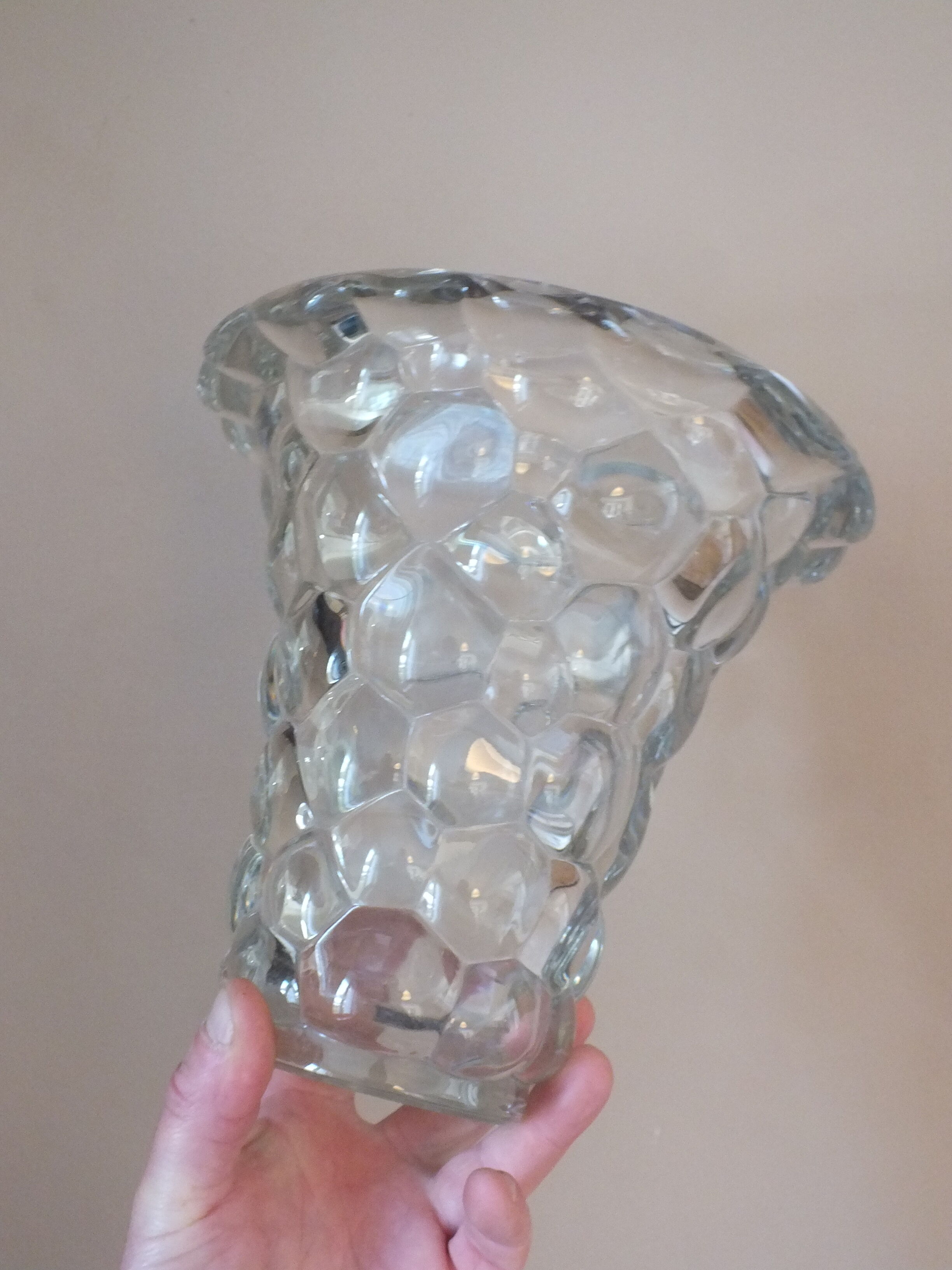 Vintage crystal bee nest vase