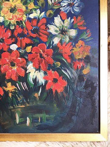 Oil canvas bouquet of flowers