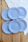 6 vintage sky blue faience dessert plates – Provençal coastal style