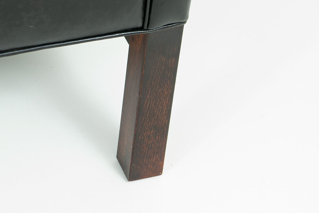 Vintage Danish Black Leather 2-Seater Sofa from Grant Mobelfabrik