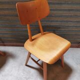 Set of 5 all-wood chairs published by Ton 1960