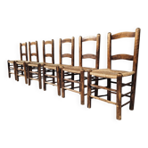Chaises de salle à manger de style fermier, Espagne 1970s