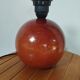 solid wood foot, glazed honey-coloured ball, La Tournerie du Sou, 1980