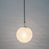Small chrome Limburg pendant light with glass ball, Germany, 1970s.