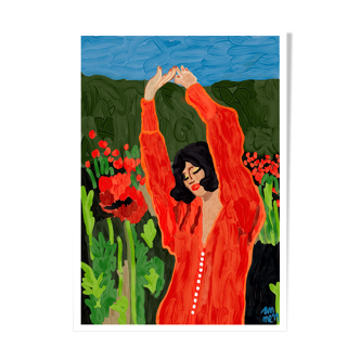 Illustration red flowers